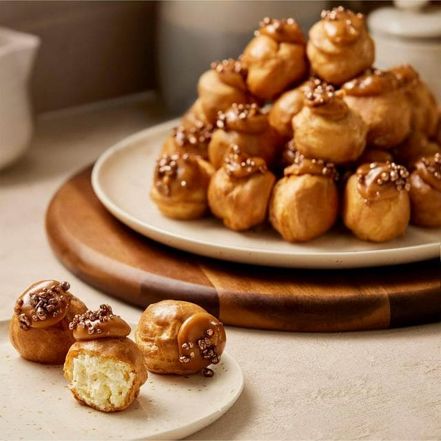 Sainsbury's 2 x 216g Chocolate & Salted Caramel Profiteroles, Taste the Difference (24 Pieces) - gallery image 2