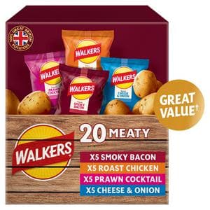 Walkers Meaty Variety Multipack Crisps 20x25g