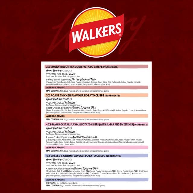 Walkers 14 x 25g Meaty Variety Multipack Crisps - gallery image 6