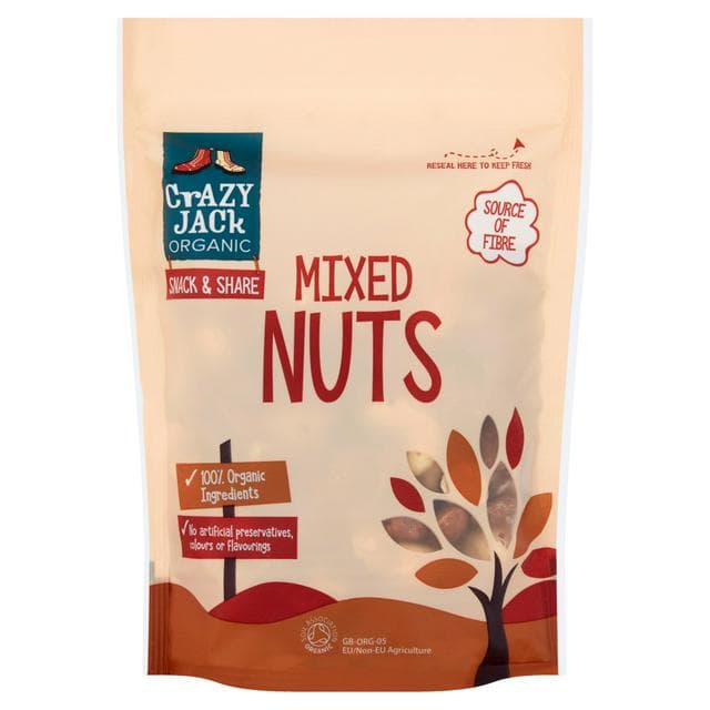Crazy Jack 175g Organic Snack & Share Mixed Nuts - gallery image 1