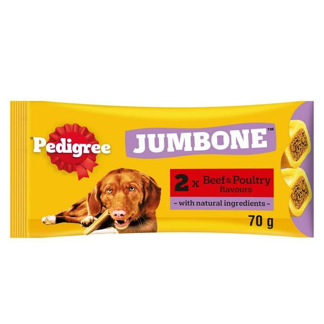 Pedigree Jumbone Adult Medium Dog Treat Beef & Poultry Chews x2 180g - gallery image 1