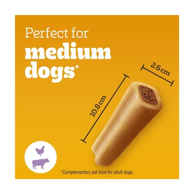 Pedigree Jumbone Adult Medium Dog Treat Beef & Poultry Chews x2 180g - gallery image 5