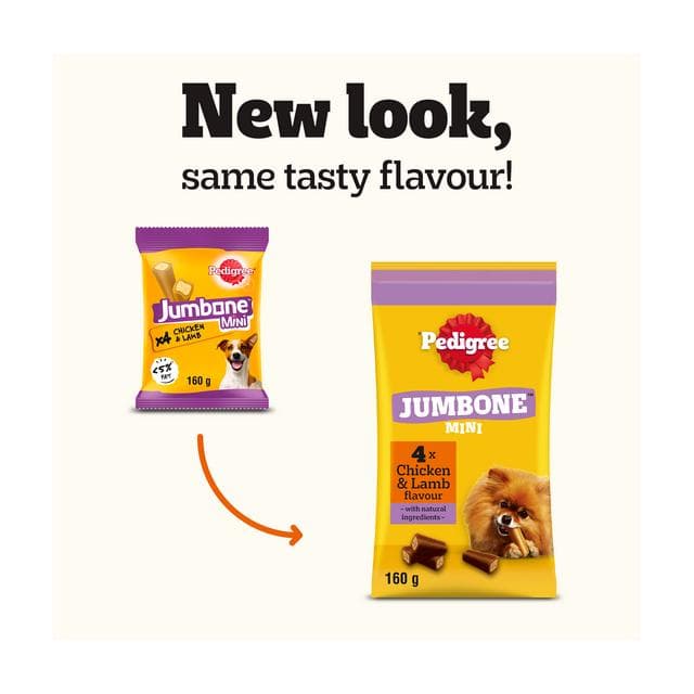 Pedigree Jumbone Mini Adult Small Dog Treats Chicken & Lamb Chews x4 160g - gallery image 6