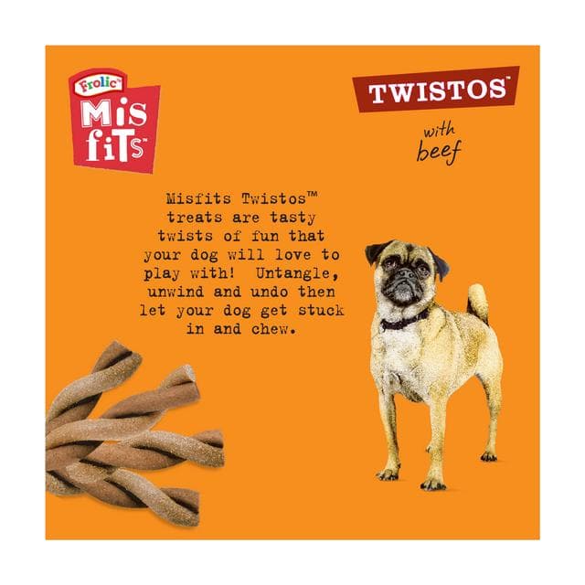 Misfits Twistos Dog Treats Chews with Beef 105g - gallery image 2