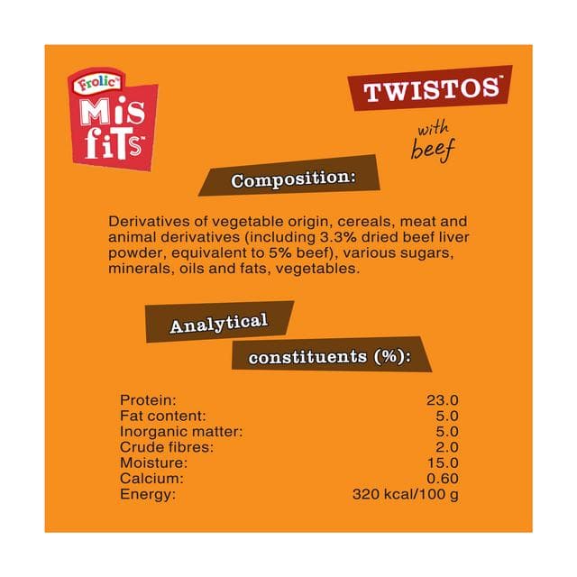 Misfits Twistos Dog Treats Chews with Beef 105g - gallery image 6