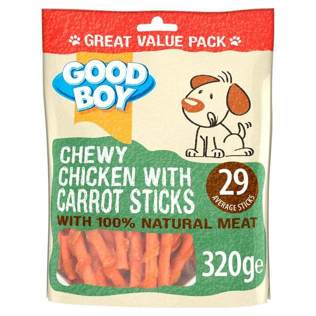 Good Boy Pawsley & Co. Chewy Chicken with Carrot Sticks Dog Treats 320g - gallery image 1