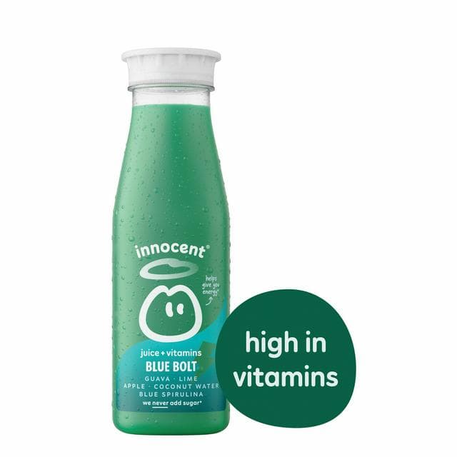 Innocent Plus Blue Bolt Guava & Lime Juice with Vitamins 330ml - gallery image 1