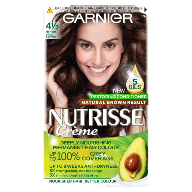 Garnier Nutrisse Permanent Hair Dye Medium Dark Brown 4.5 - gallery image 1