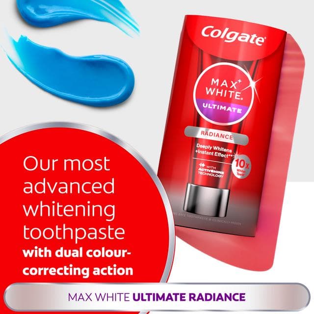 Colgate Max White Ultimate Radiance Teeth Whitening Toothpaste 75ml - gallery image 3