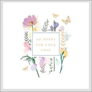 Sainsbury's Sympathy, Sorry for your Loss, Thinking of you Floral Design Greeting Card