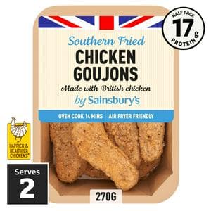 Sainsbury's Southern Fried Breaded Fresh British Chicken goujons 270g