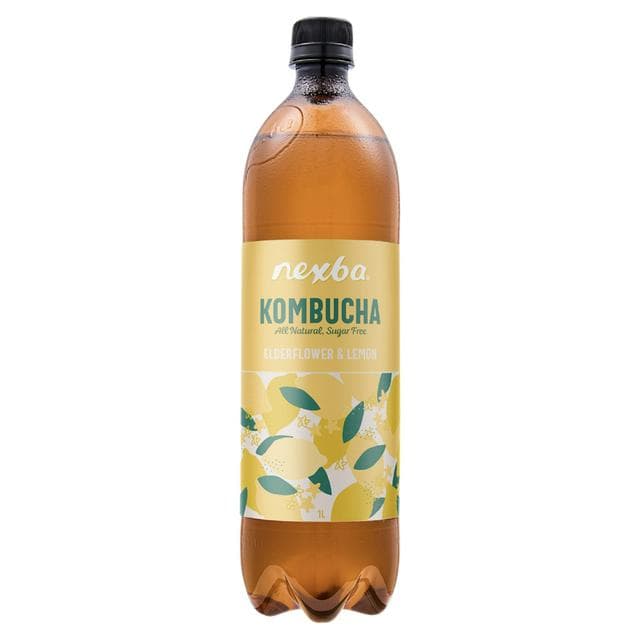 Nexba Naturally Sugar Free Elderflower & Lemon Kombucha 1L - gallery image 1