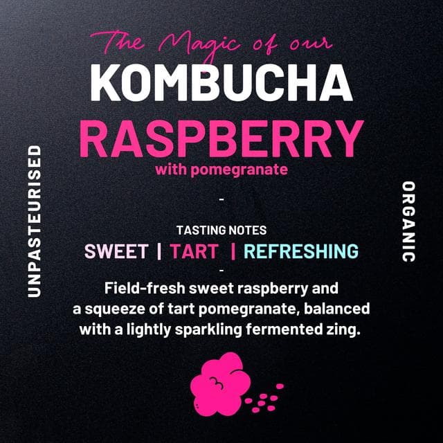 One Living Raspberry Kombucha with Pomegranate 4x250ml - gallery image 2