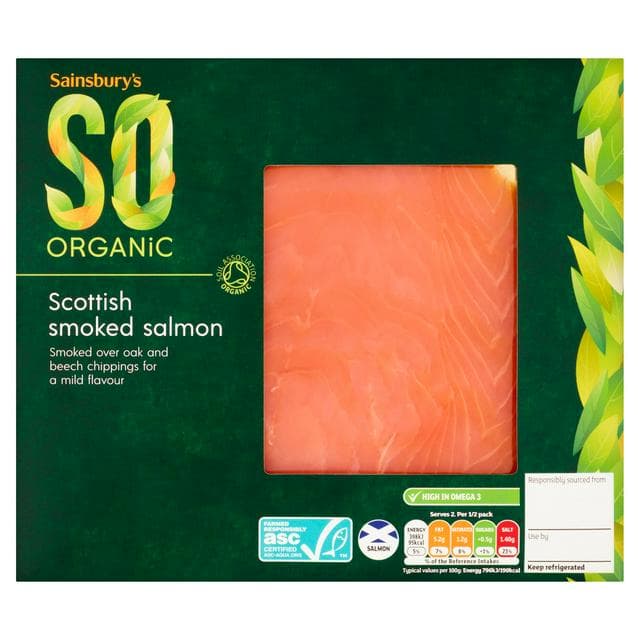 Sainsbury's ASC Scottish Smoked Salmon, So Organic 100g (Ready to Eat) - gallery image 1