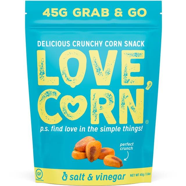 Love Corn Salt & Vinegar Crunchy Corn Snack 45g - gallery image 2