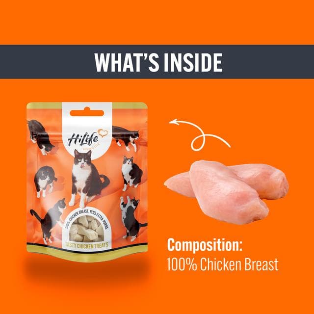 HiLife 100% Natural Chicken Breast Cat Treats 10g - gallery image 2