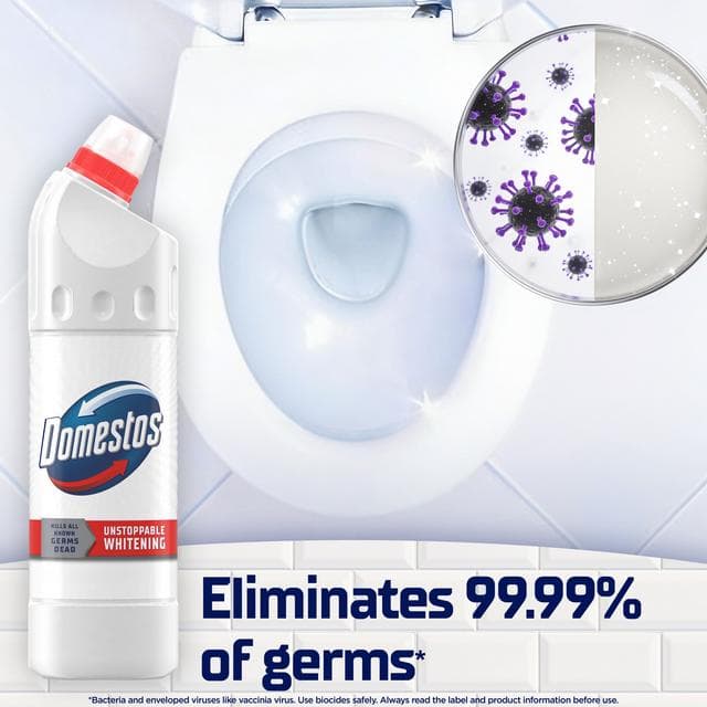 Domestos White & Sparkle Thick Bleach Toilet & Multipurpose Cleaner 750ml - gallery image 2