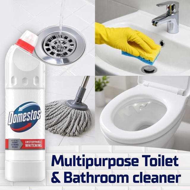 Domestos White & Sparkle Thick Bleach Toilet & Multipurpose Cleaner 750ml - gallery image 4