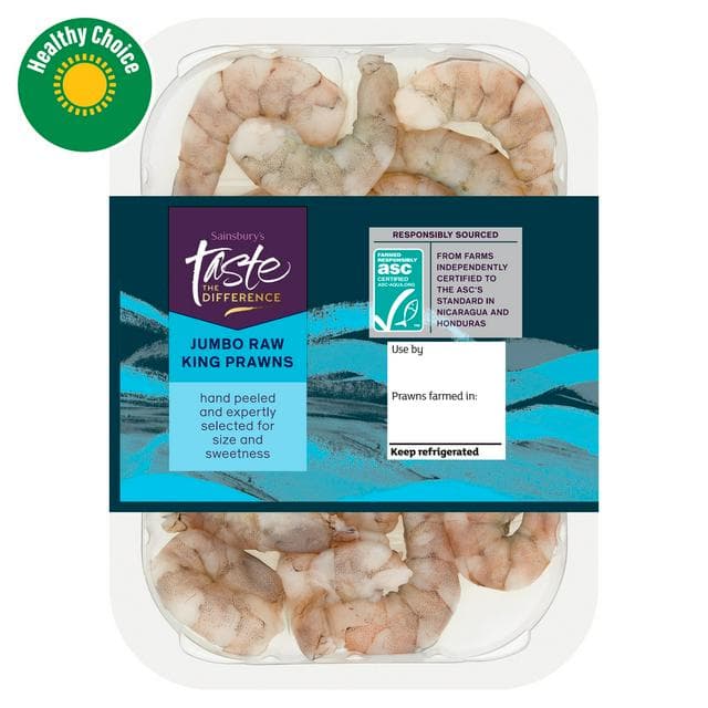 Sainsbury's Large Raw Peeled King Prawns ASC, Taste the Difference 165g - gallery image 1