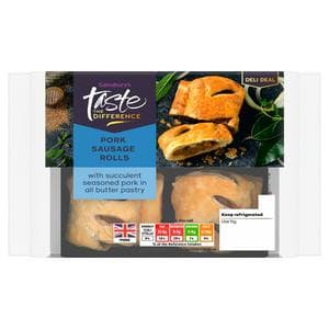 Sainsbury's Pork Sausage Rolls, Summer Edition, Taste the Difference x4 188g