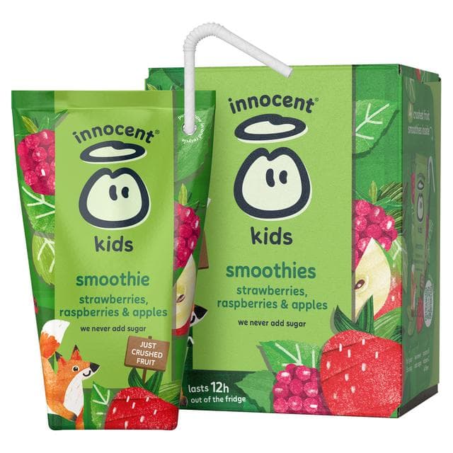 Innocent Kids Strawberries, Raspberries & Apples Smoothies 4 x 150ml - gallery image 2