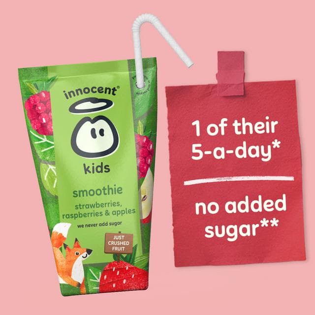 Innocent Kids Strawberries, Raspberries & Apples Smoothies 4 x 150ml - gallery image 3