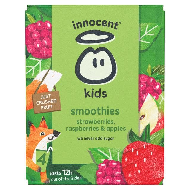 Innocent Kids Strawberries, Raspberries & Apples Smoothies 4 x 150ml - gallery image 6