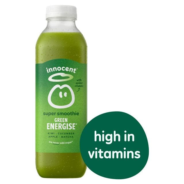 Innocent Green Energise, Kiwi, Cucumber, Apple & Matcha Super Smoothie with Vitamins 750ml - gallery image 1