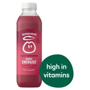 Innocent Berry Energise, Strawberry, Cherry, Apple & Guarana Super Smoothie with Vitamins 750ml
