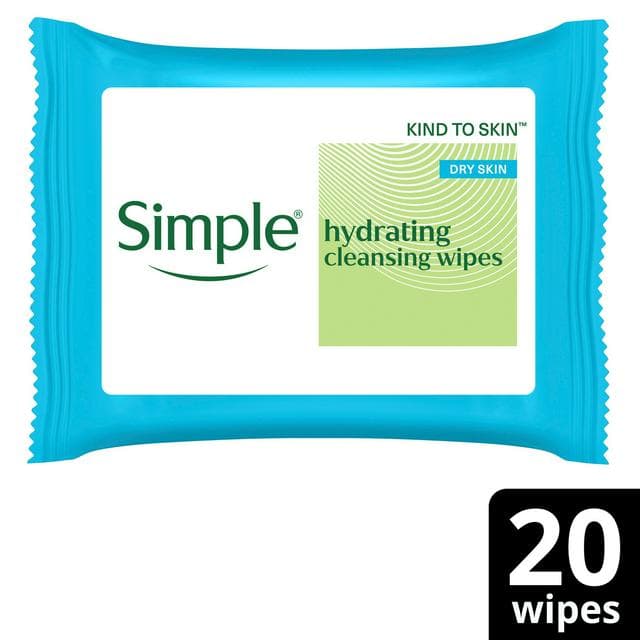 Simple Hydrating Water Boost Micellar Biodegradable Face Cleansing Facial Wipes x20 - gallery image 1
