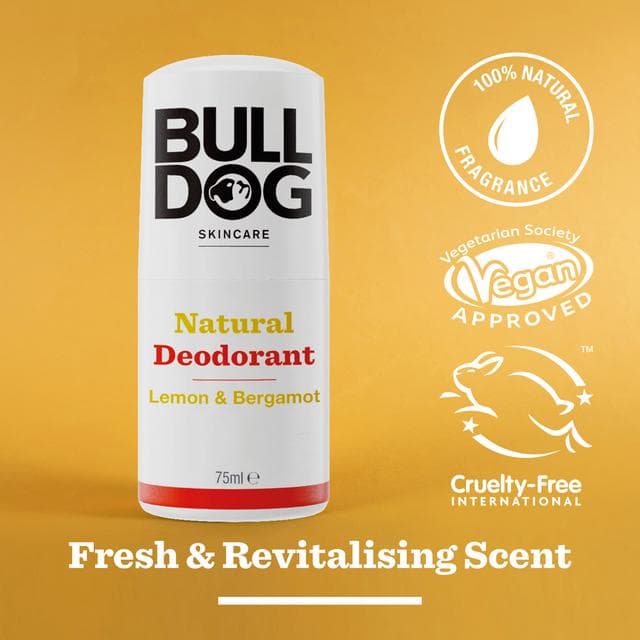 Bulldog Skincare Lemon & Bergamot Natural Deodorant 75ml - gallery image 2