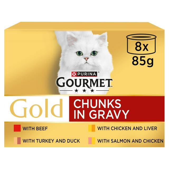 Gourmet Gold Chunks in Gravy Collection Wet Cat Food 8 x 85g - gallery image 1