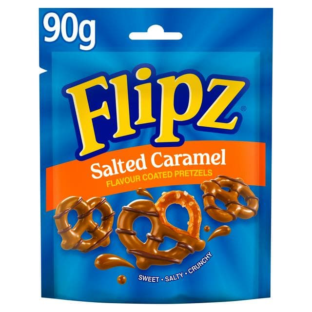 Flipz Salted Caramel Flavour Coated Pretzel 90g - gallery image 1