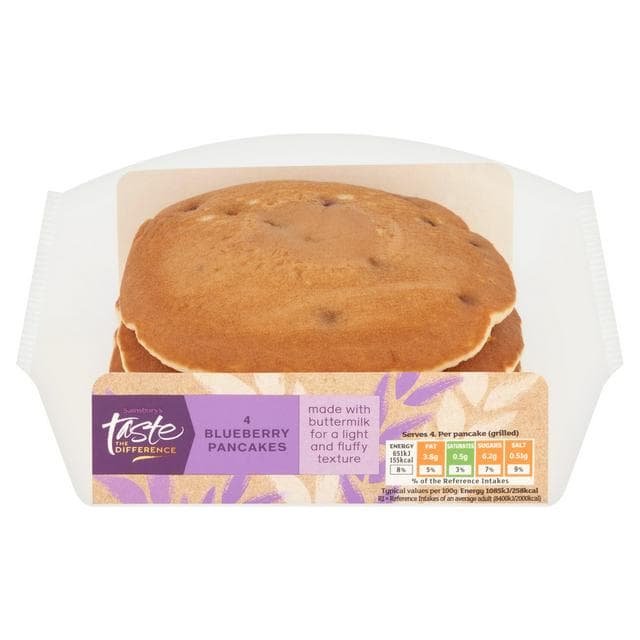 Sainsbury's Blueberry Pancakes, Taste the Difference x4 240g - gallery image 1