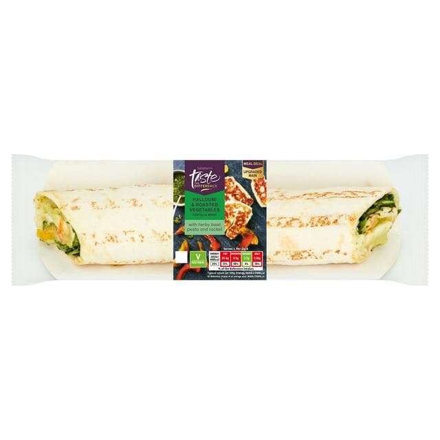 Sainsbury's Halloumi & Roast Vegetable with Basil Pesto Wrap, Taste the Difference - gallery image 1
