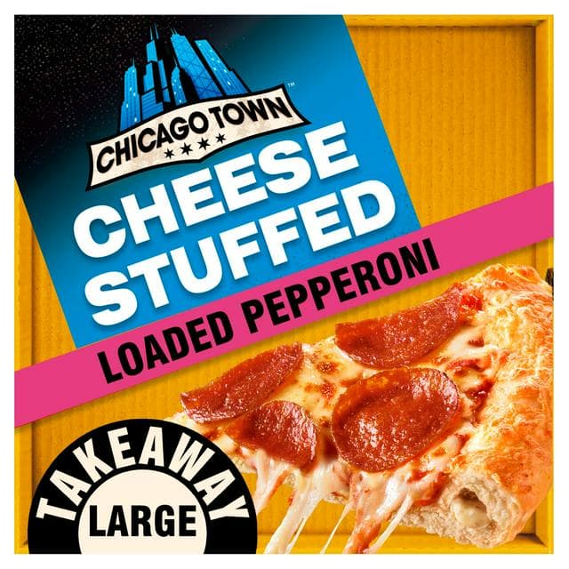 Chicago Town 640g Takeaway Large Cheesy Stuffed Crust Pepperoni Pizza - gallery image 1