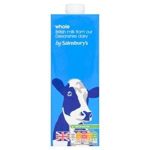 Sainsbury's 1L Whole British Long Life Milk