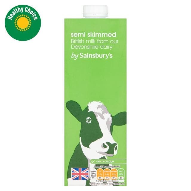 Sainsbury's 1L Semi Skimmed British Long Life Milk - gallery image 1