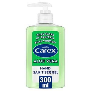 Carex 300ml Aloe Vera Antibacterial Hand Sanitiser Gel Quick Dry