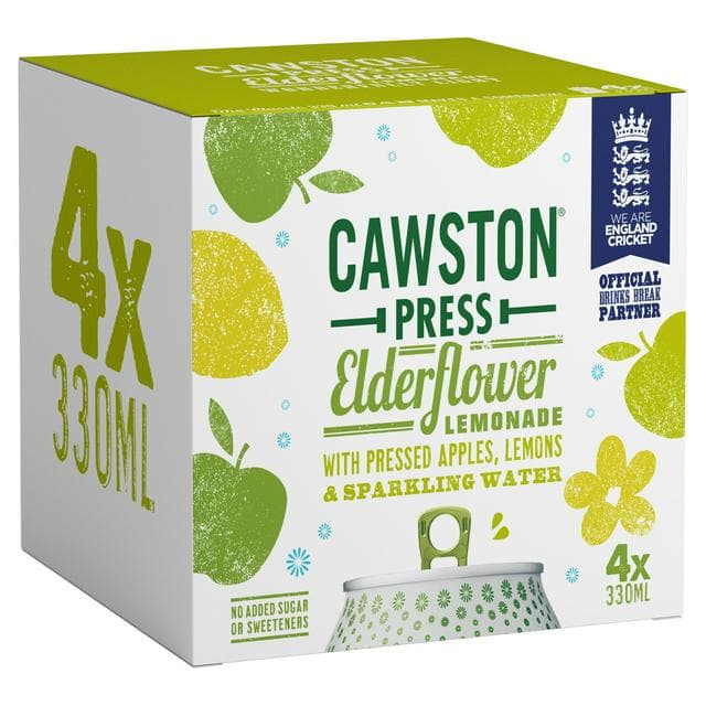 Cawston Press 4 x 330ml Elderflower Lemonade Sparkling Cans - gallery image 1