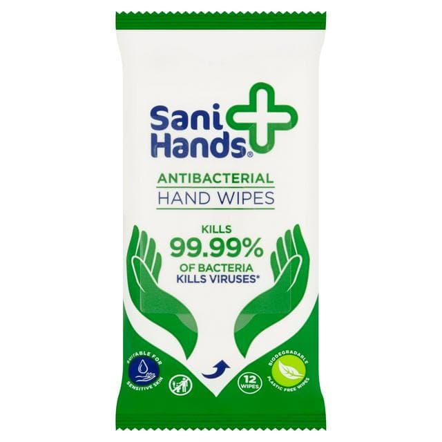 Sani Hands Anti-Bacterial Hand Wipes x12 - gallery image 1