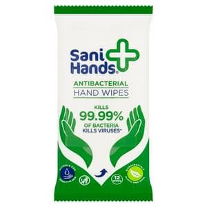 Sani Hands Anti-Bacterial Hand Wipes x12