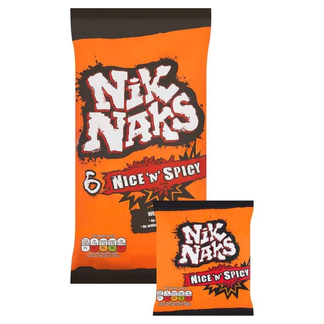 Nik Naks Nice N Spicy Crisps 6 x 20g - gallery image 2