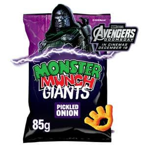 Walkers Monster Munch Giants Pickled Onion Sharing Snacks Crisps 85g
