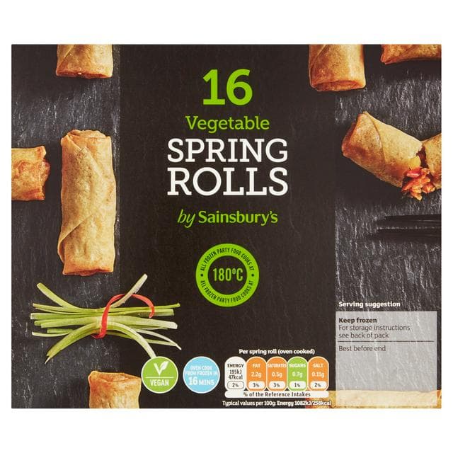 Sainsbury's Vegetable Spring Rolls x16 288g - gallery image 1