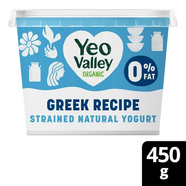 Yeo Valley Greek Recipe 0% Strain Natural Yogurt 450g - gallery image 1