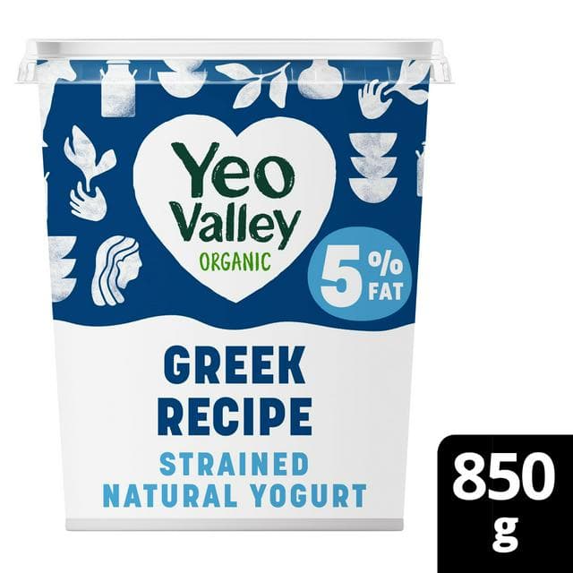 Yeo Valley Greek Recipe 5% Strain Natural Yogurt 850g - gallery image 1