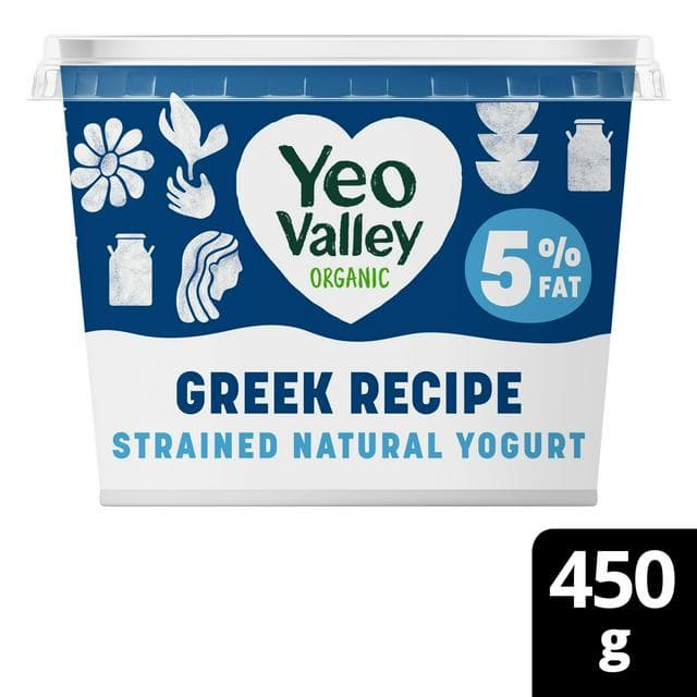 Yeo Valley Greek Recipe 5% Strain Natural Yogurt 450g - gallery image 1
