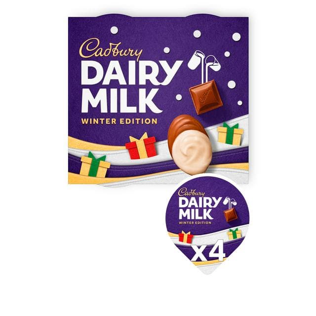Cadbury 4 x 60g Chocolate Dessert Pots, Winter Edition - gallery image 1