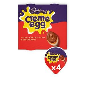 Cadbury Creme Egg 4 x 60g Creamy Milk Chocolate Dessert Pots